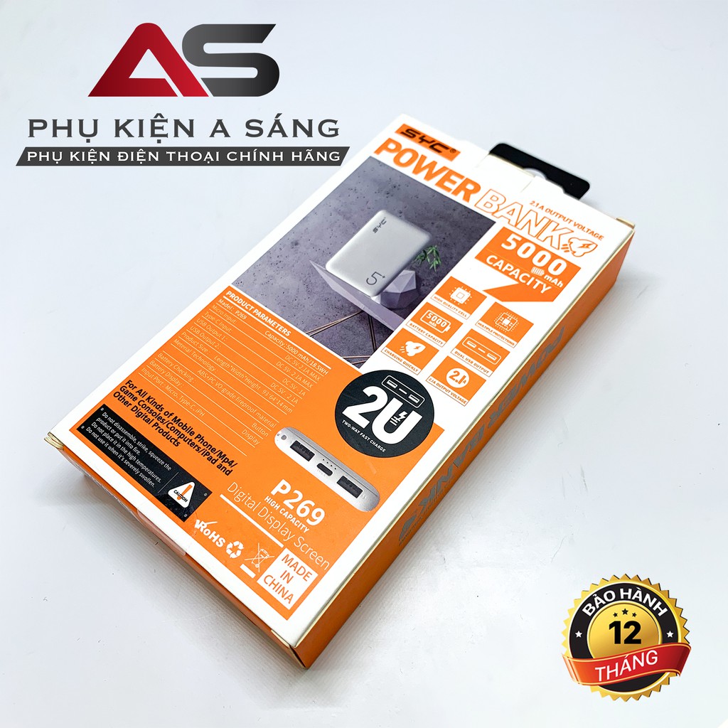 Sạc dự phòng SYC P269 - 5000mah [Bảo Hành 1 Tháng]