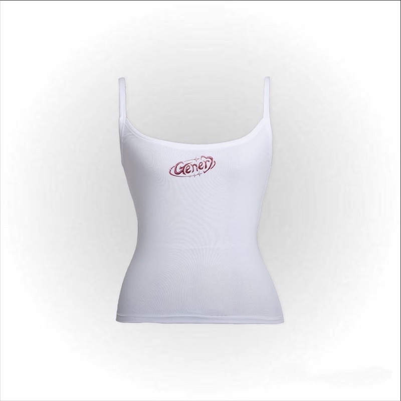 GENER | Áo hai dây logo Gener - Gener Tank In White - Y2K Style