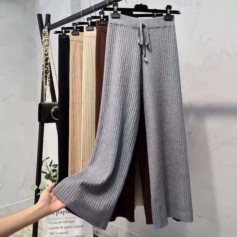 Quần tăm xếp ly ống rộng suông hách dáng