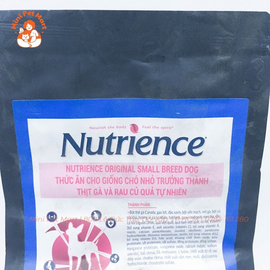 [500g] Thức ăn hạt cho chó giống nhỏ NUTRIENCE - Vị thịt gà và rau củ