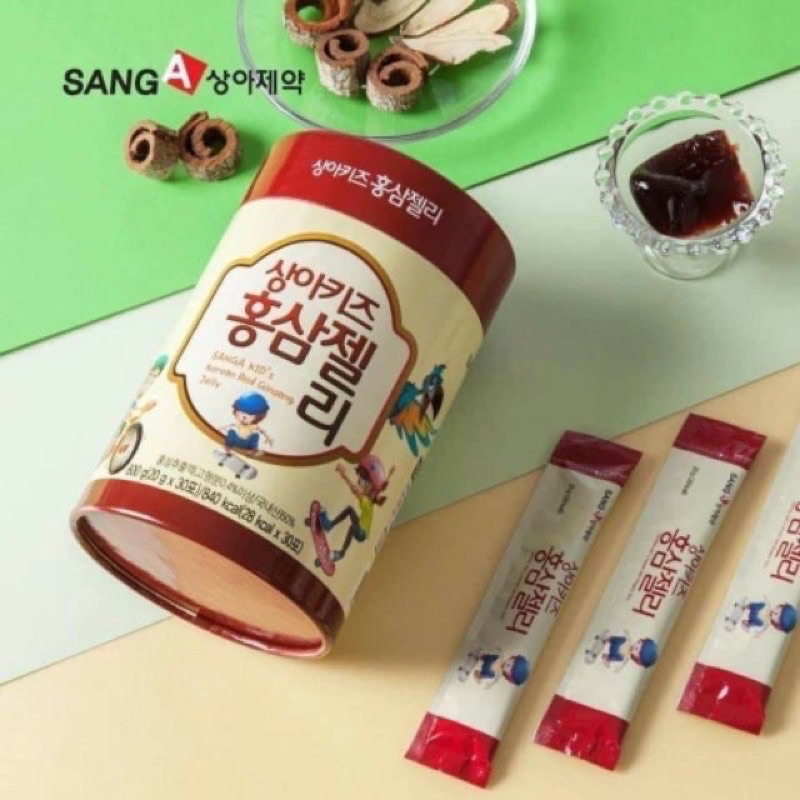Thạch Hồng sâm baby Sanga kids Hàn Quốc - trẻ ăn ngon, tăng đề kháng, cao lớn, thông minh