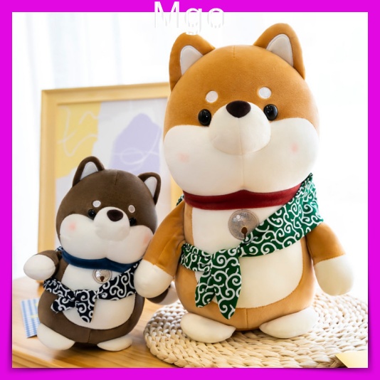 Gấu Bông Teddy Chó Shiba Phiêu Lưu, Chó Nhồi Bông Shiba Xa Nhà Siêu Đáng Yêu Size 23cm