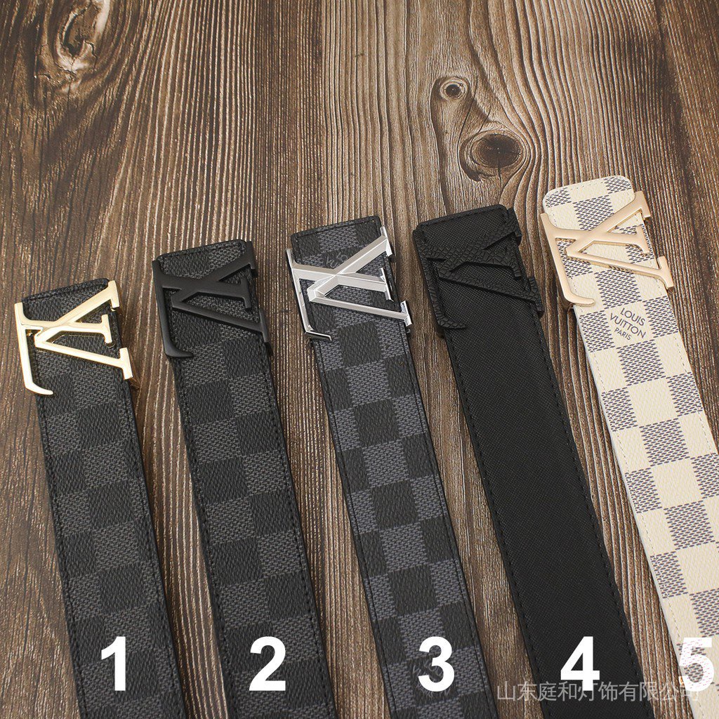 Caro Thắt Lưng Da Mềm Thời Trang Nam lv Monolic gold face  hhi7