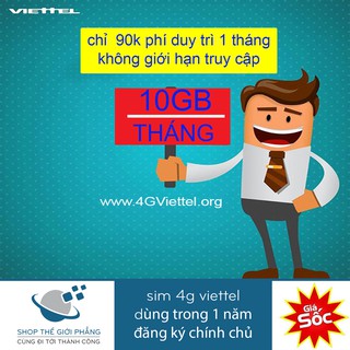 sim 4g viettel 10gb/tháng tốc độ cao