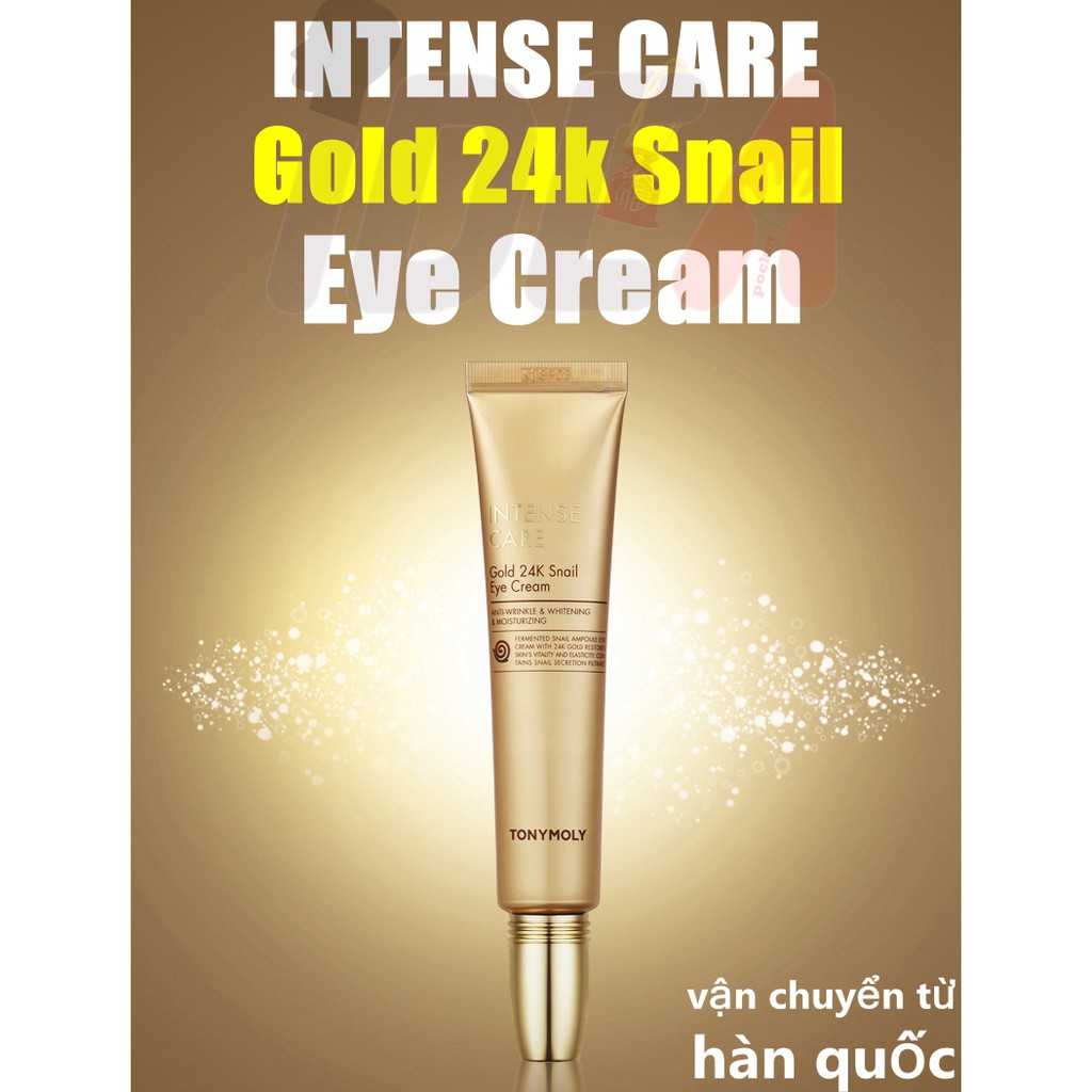 Kem mắt ốc sên Tony Moly màu vàng 24K chăm sóc mạnh 30ml TONYMOLY Intense Care Gold 24k Snail Eye Cream