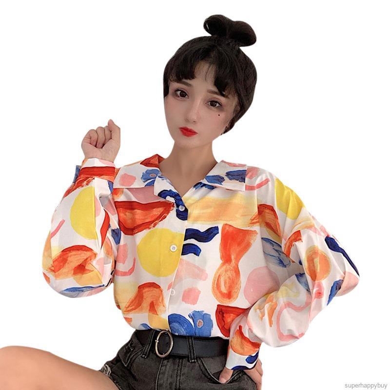 Áo sơ mi nữ tay dài kiểu dáng Hawaii phong cách hồng kông | BigBuy360 - bigbuy360.vn