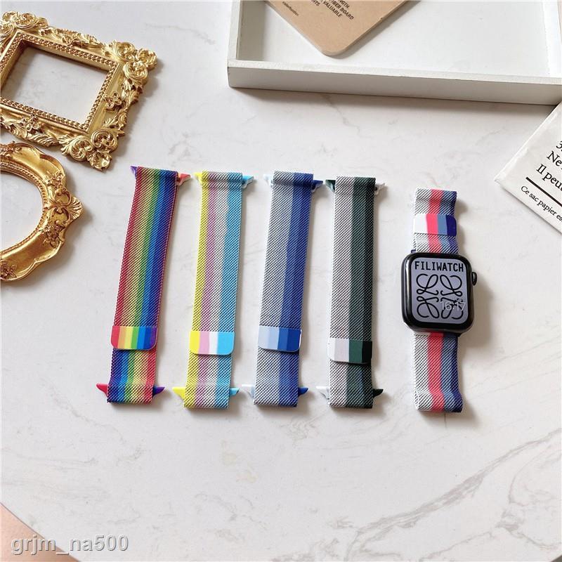 Hàng chính hãng Dây Đeo Đồng Hồ Thông Minh Màu Cầu Vồng Cho Apple 38 42 44 40 mm Series 6 SE 5 4 3 2 1