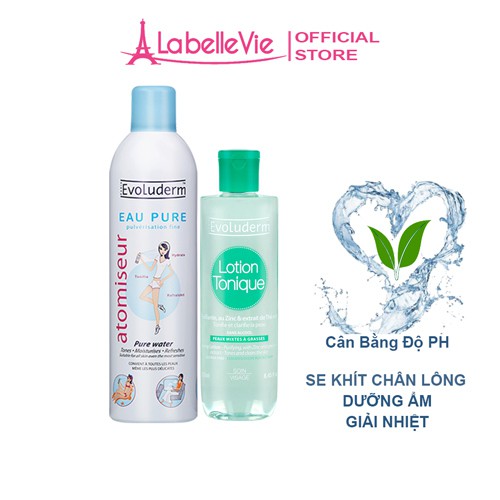 Bộ Xịt Khoáng Evoluderm dưỡng ẩm cấp nước 400ml và Nước Hoa Hồng cho da hỗn hợp dầu mụn 250ml | BigBuy360 - bigbuy360.vn