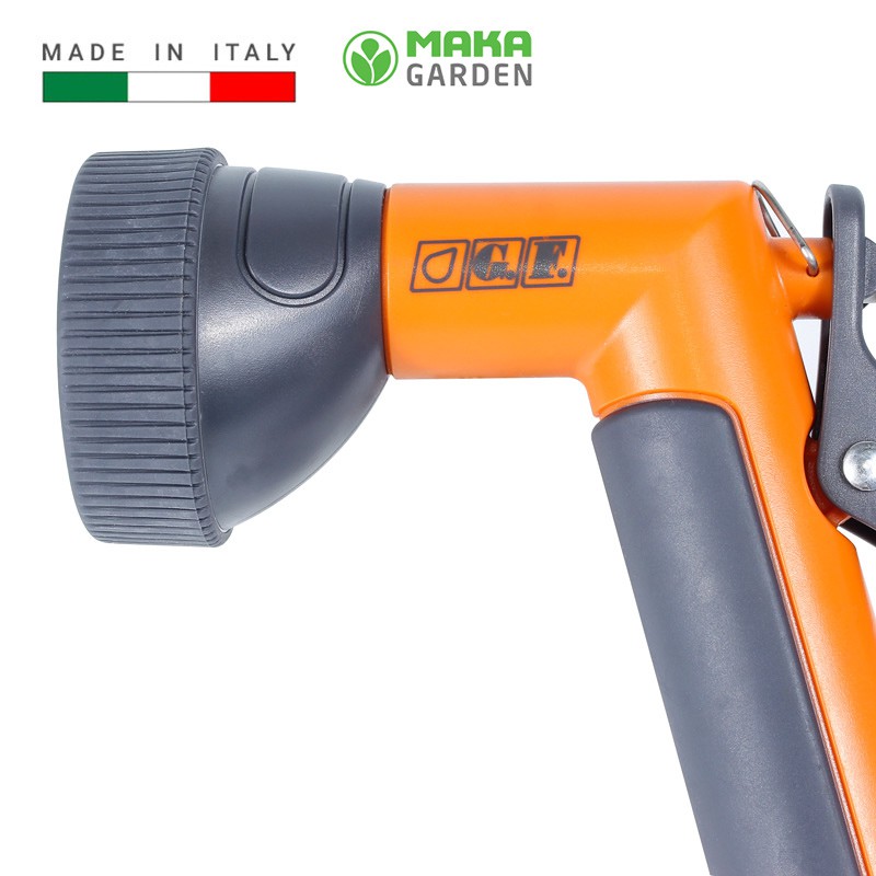 Vòi tưới cầm tay GF3901, thương hiệu GF- Ý, 8 kiểu phun đa năng, độ bền cao, tùy chỉnh lưu lượng, kết nối khớp nối nhanh