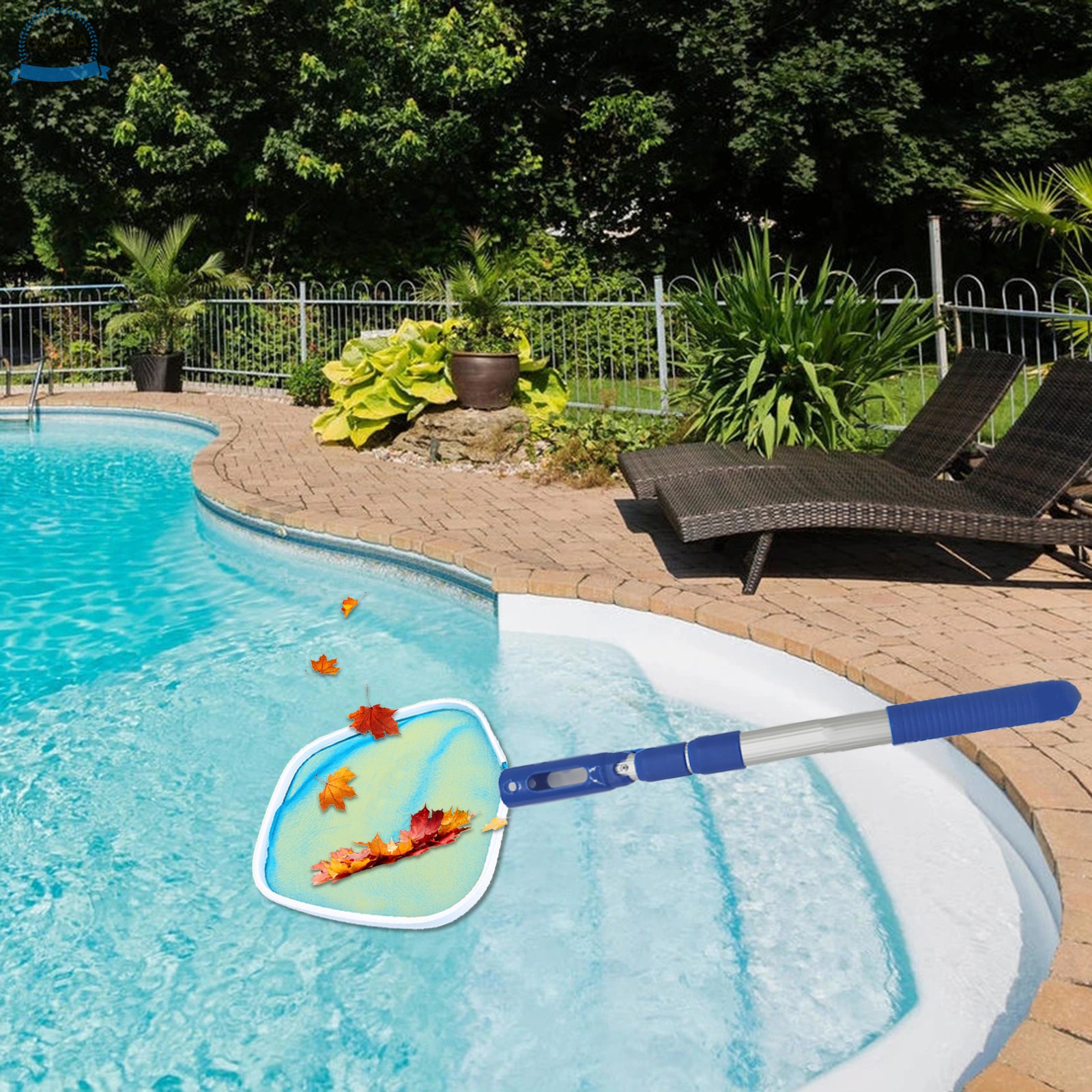 Qswba Swimming Pool Skimmer Net Heavy Duty Leaf Skimmer Net with Strong Reinforced Aluminum Alloy Frame