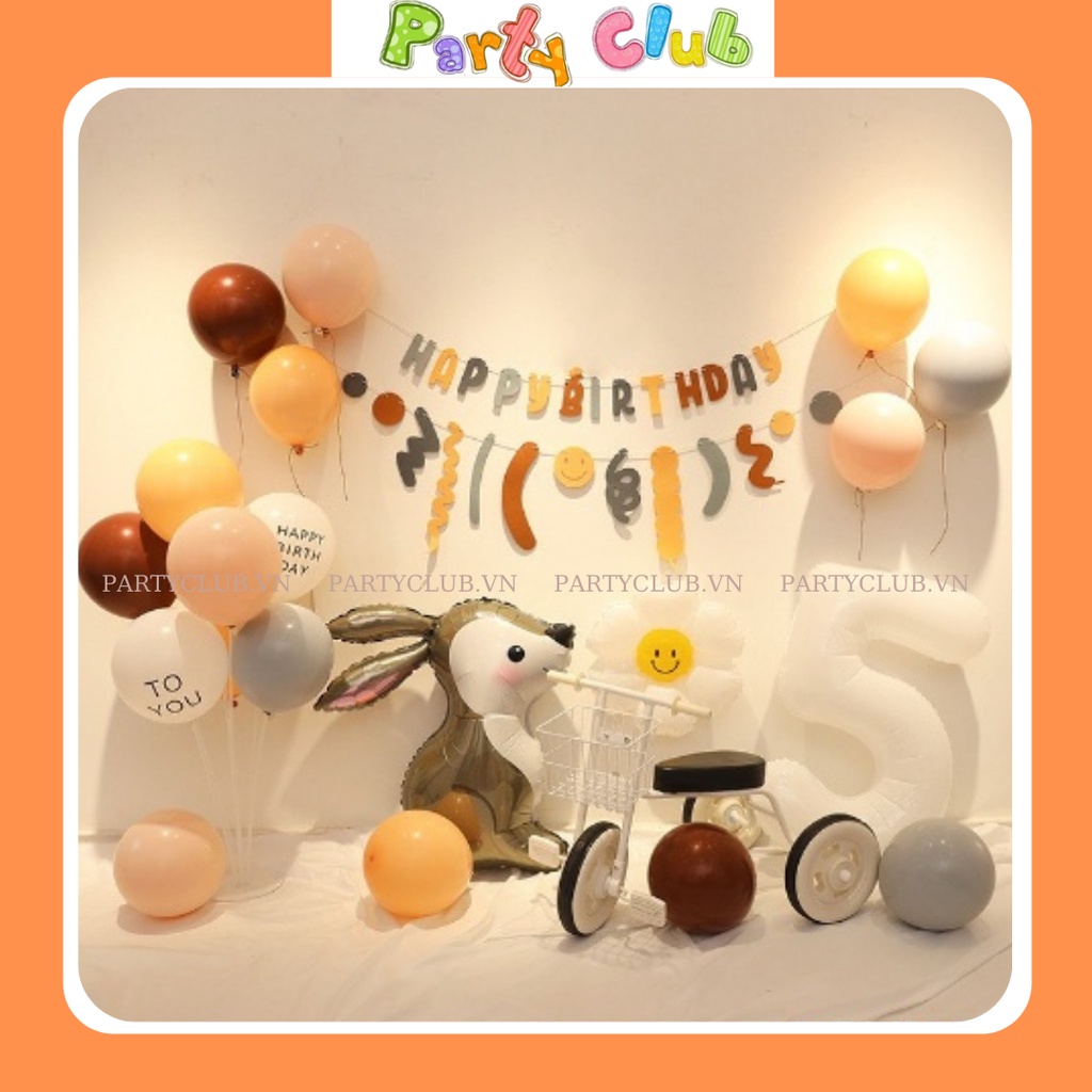 Set bóng trang trí sinh nhật cho bé hình thỏ con ngộ nghĩnh