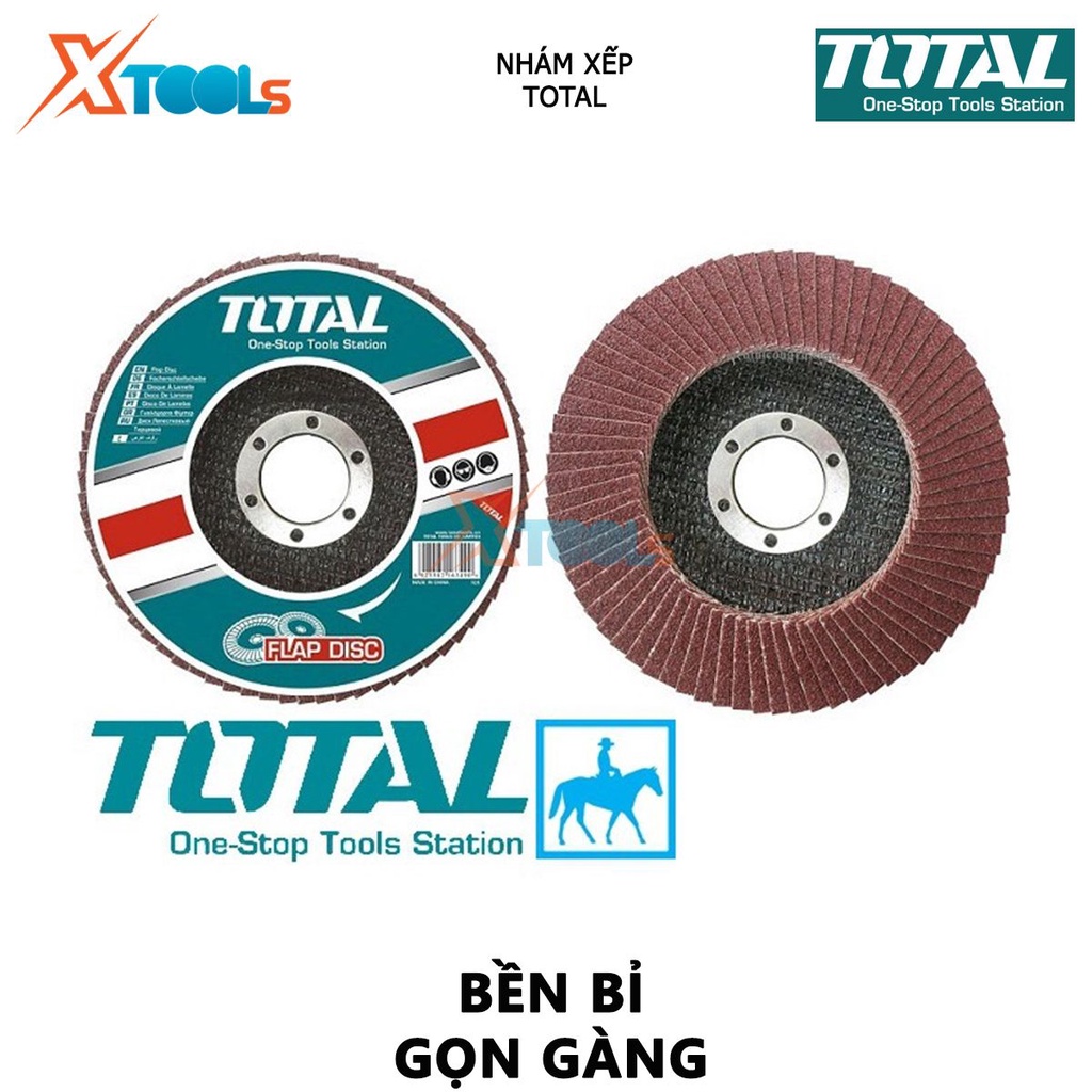 Nhám xếp TOTAL | đĩa nhám kích thước 100mm*16mm, P40 - P80 phù hợp đánh bóng thép, gang và tấm thép [CHÍNH HÃNG][XTOOLs]