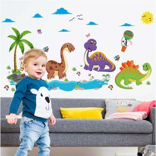 Decal dán tường công viên khủng long