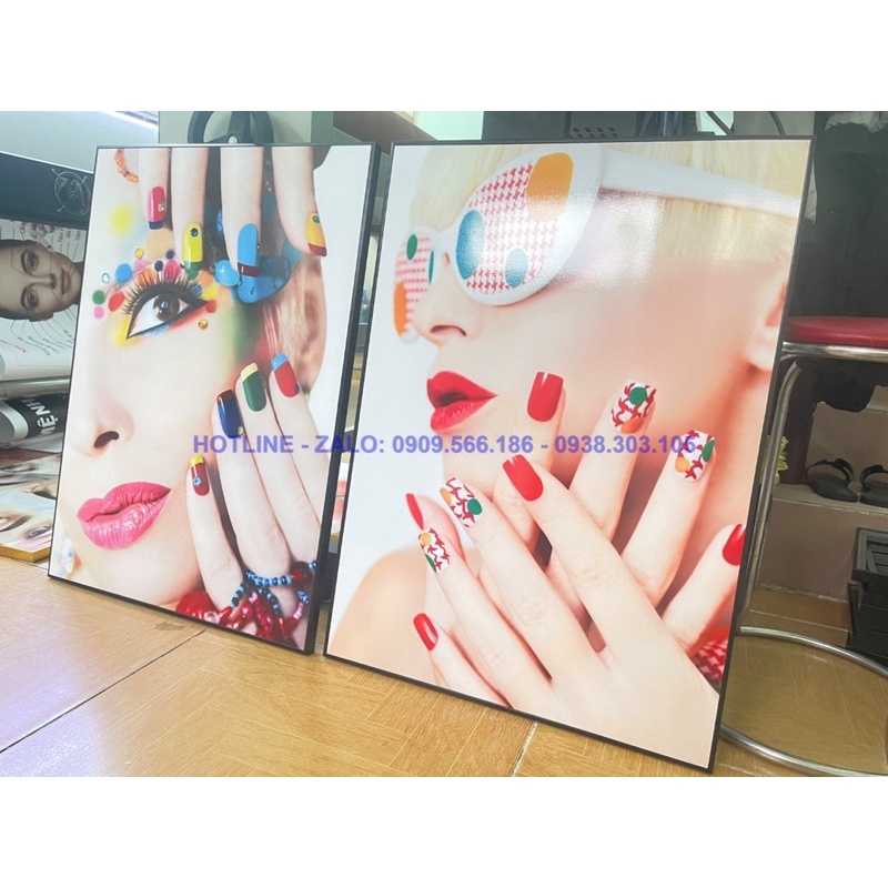 BỘ 3 TRANH NAIL TREO TƯỜNG SANG TRỌNG HIỆN ĐẠI CHO SPA - SALON NAIL