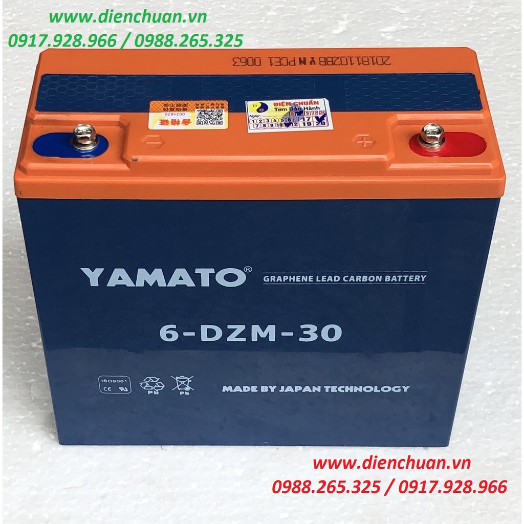 [Mã 12LSSALE giảm 100% đơn 50k] Ắc quy xe đạp điện 12V 30Ah Yamato 6-DZF-30 (6-DZM-30 / 6DZF30)