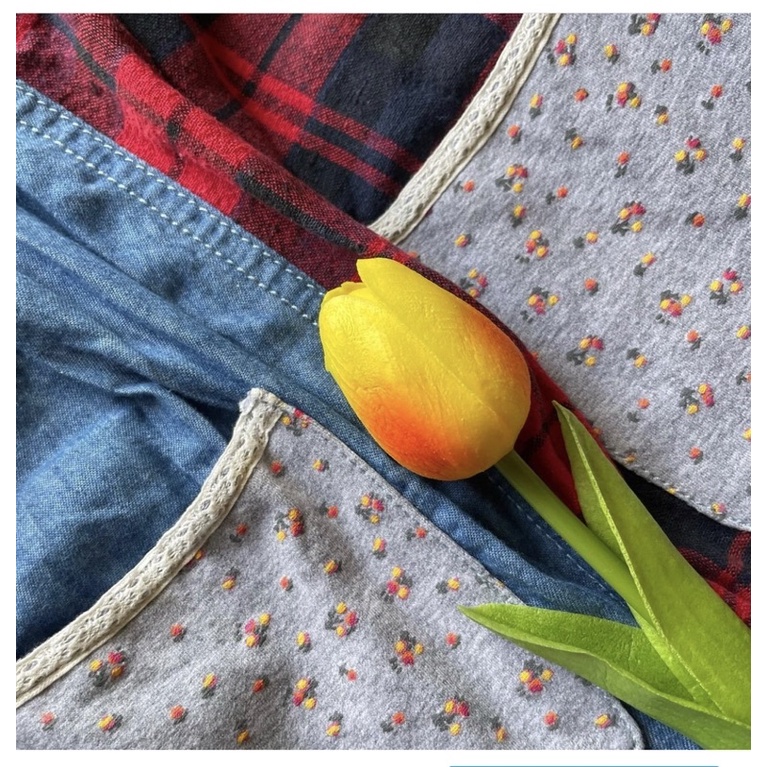 2hand_Chân váy vải ghép nhật