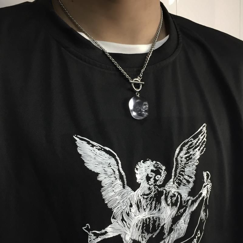 Dây chuyền thép titan mặt búp bê phong cách hip hop mới lạ cho nam nữ 22283