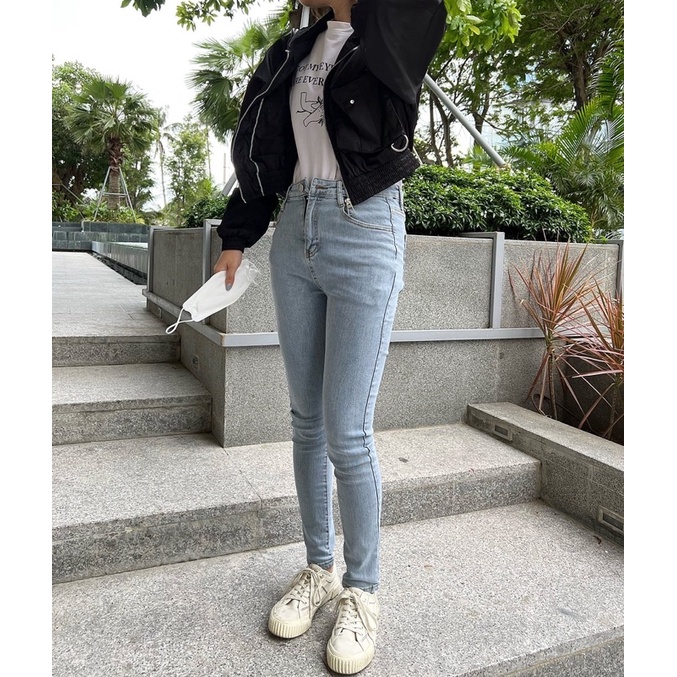 Quần Skinny Jeans Xanh Xám S083 - Glister Closet