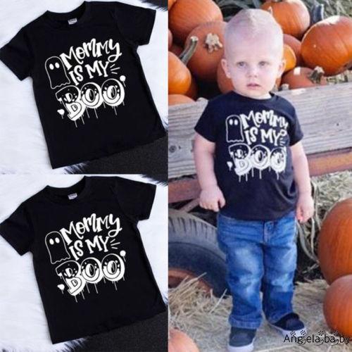 Áo Thun Cotton Họa Tiết Ma Đáng Yêu Theo Phong Cách Halloween Dùng Cho Trẻ Nhỏ