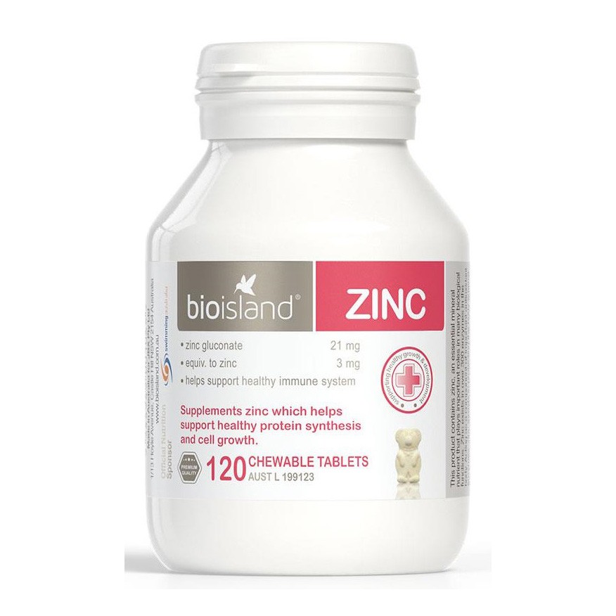 Bio Island Zinc 120 Viên Hỗ Trợ Bổ Sung Kẽm Cho Trẻ từ 1 tuổi