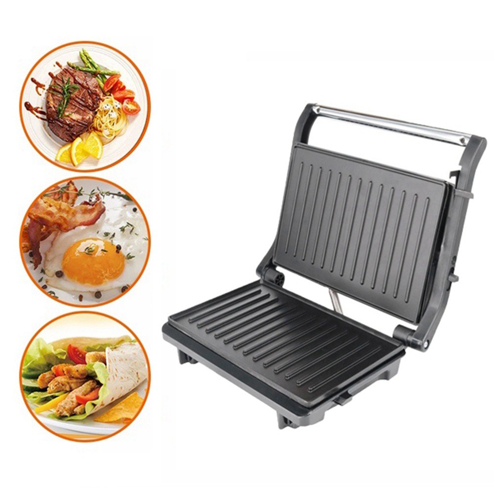 DELMER Indoor Sandwich Toastie Maker Toaster Baking Panini Grill Machine Heating Health Electric Multifunctional Double Steak Pan