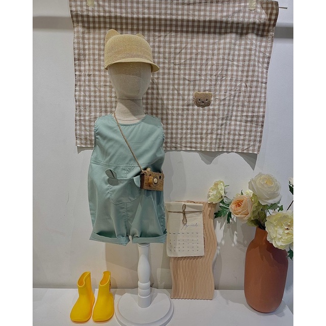 Bộ liền thân có túi em bé màu xanh nhẹ Nanci