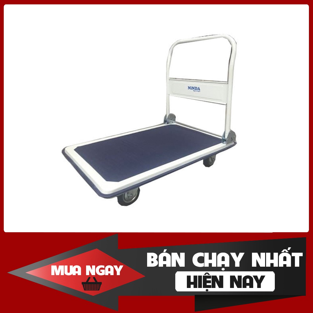 Xe đẩy hàng sàn thép , sàn nhựa Ninda chính hãng tải trọng 150 kg-300kg (Sản phẩm mới)