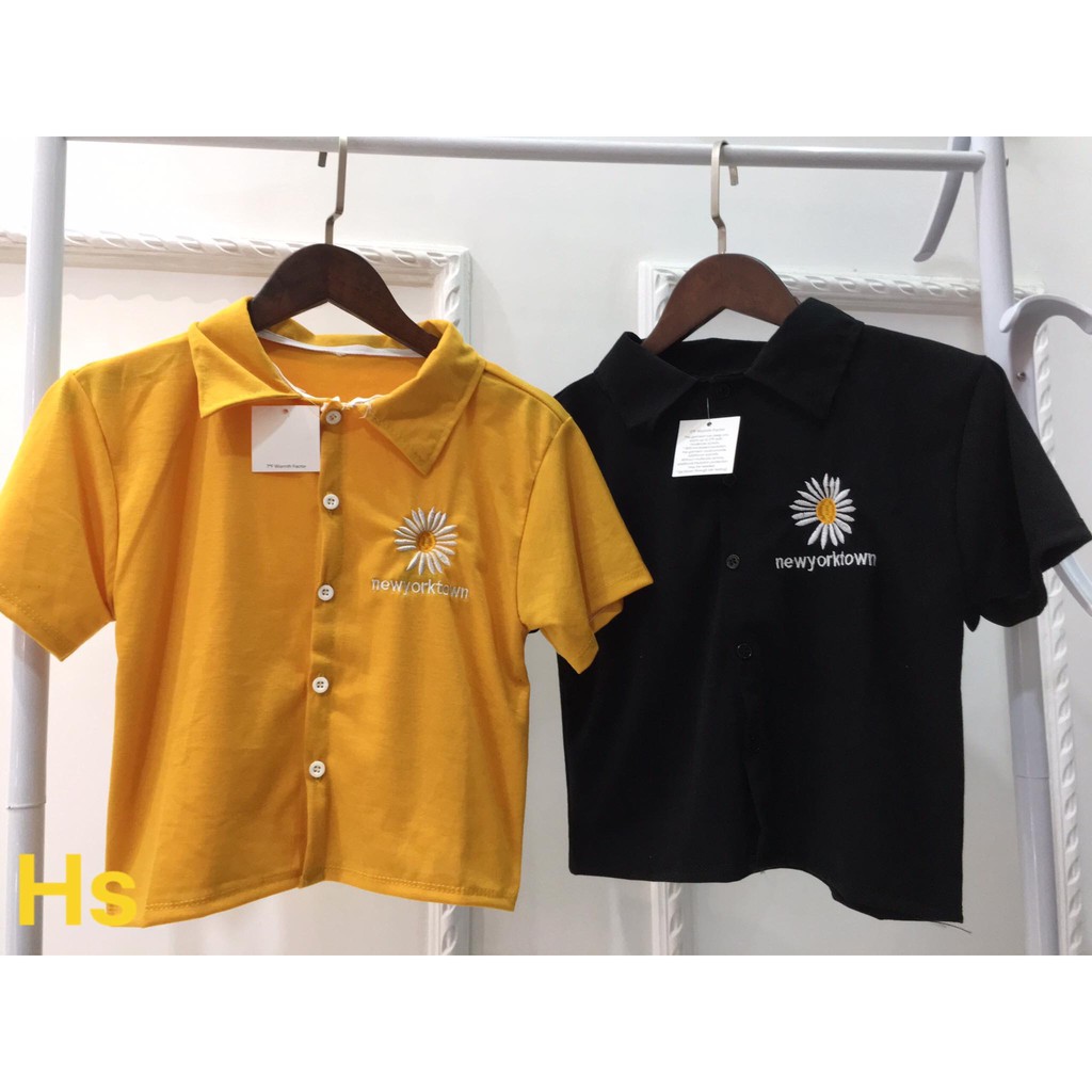 Áo cổ bẻ thêu hoa-HươngSu(C043)