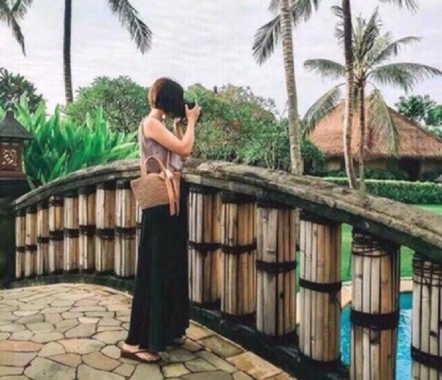 Mua túi cói nơ hottrend tặng ngay hoa cài tóc xinh xắn