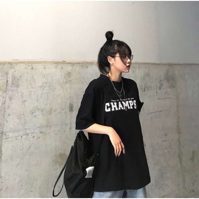 Áo Thun Tay Lỡ Form Rộng Champs Siêu Hot🍁 Áo thun Unisex nam nữ đều mặc được | BigBuy360 - bigbuy360.vn