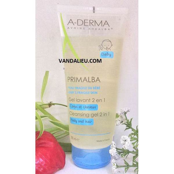 A-DERMA PRIMALBA CLEANSING GEL 2 IN 1 200ML.SỮA TẮM GỘI DỊU NHẸ DÀNH CHO EM BÉ.