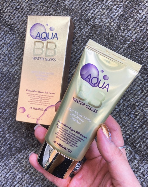 KEM TRANG ĐIỂM BB AQUA WATER GLOSS JA HWANG SU 50ml - kem nền da khô