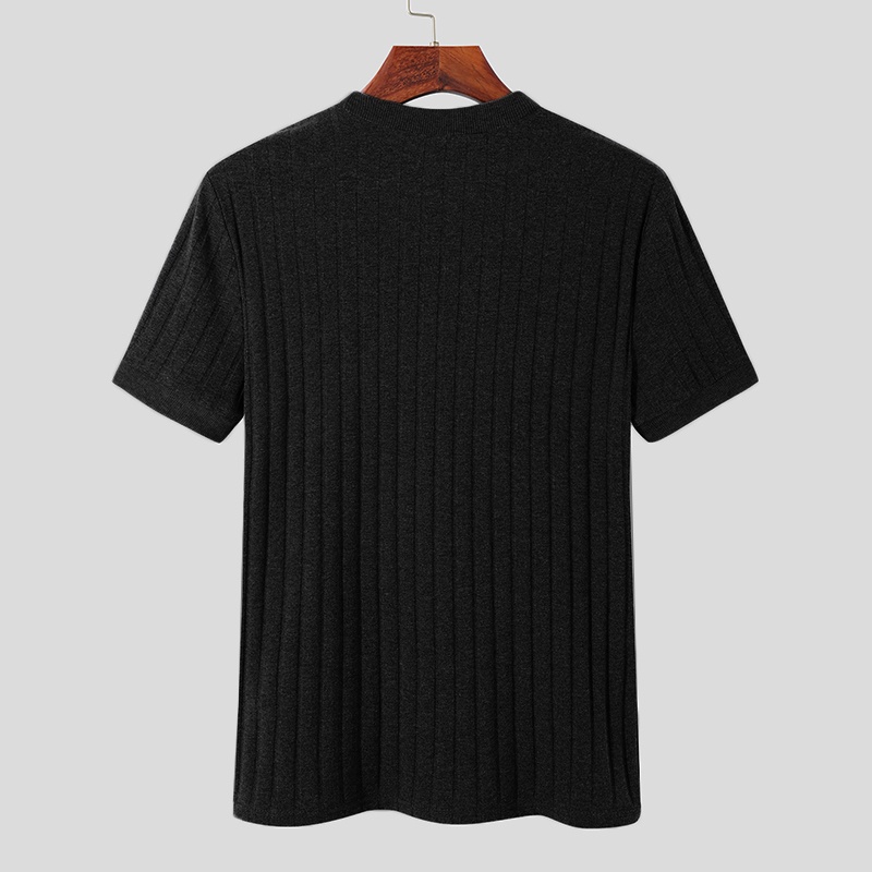 Áo Thun Croptop Dệt Kim Cổ Tròn Màu Trơn Thời Trang