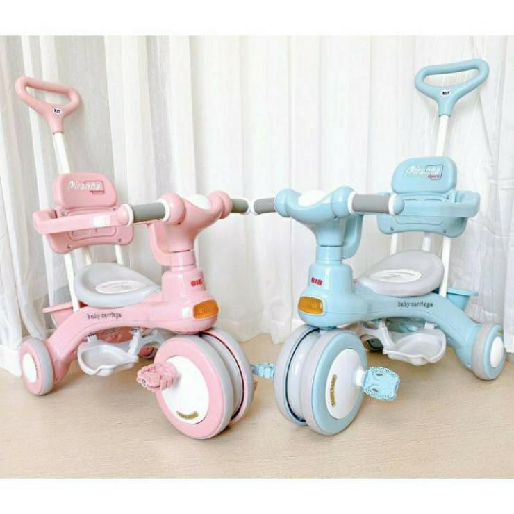 XE ĐẨY CHO BÉ KIÊM XE CHÒI CHÂN, XE ĐẠP 3 BÁNH 618 AN TOÀN CÓ KHUNG BẢO VỆ CHO Bé TẶNG KÈM Ô CHE NẮNG