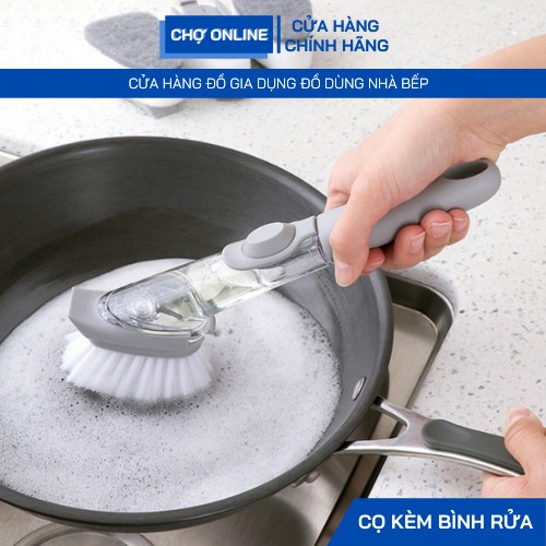 Cọ rửa bát đa năng kèm bình chứa nước rửa