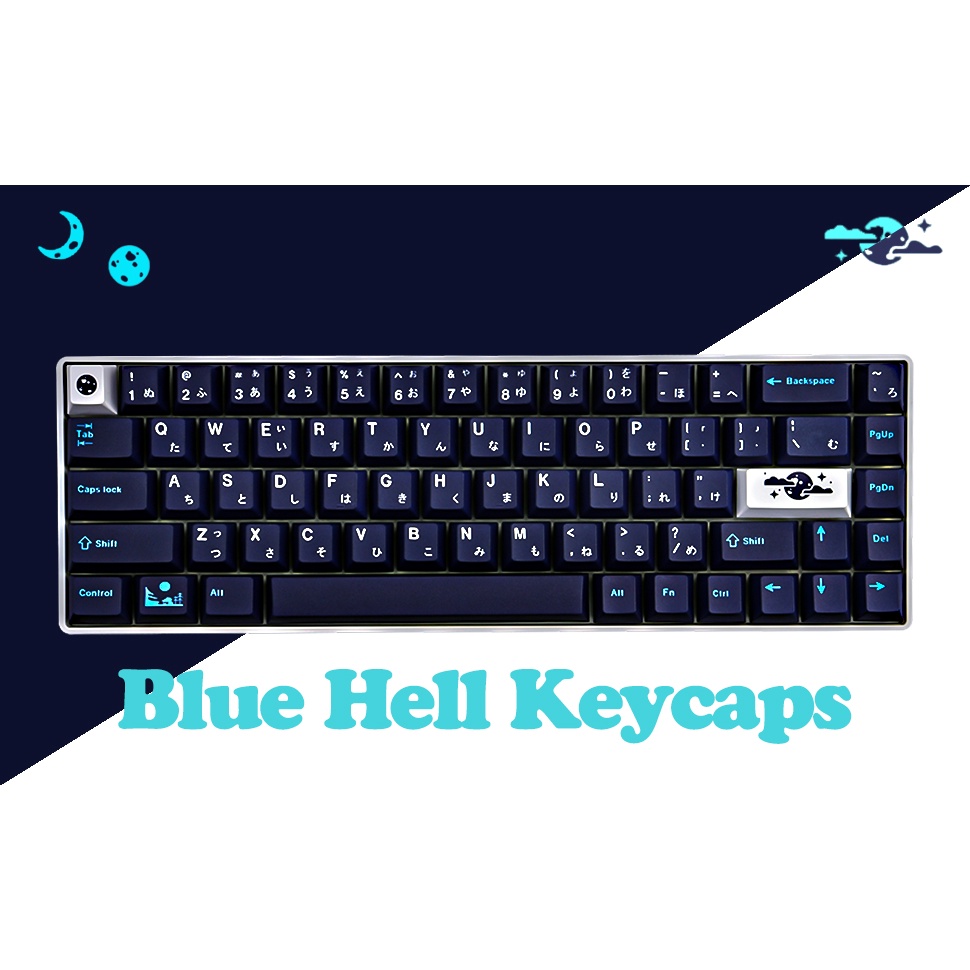 129 Nắp phím GMK Blue Moon Cherry Profile cá nhân hóa cho bàn phím cơ
