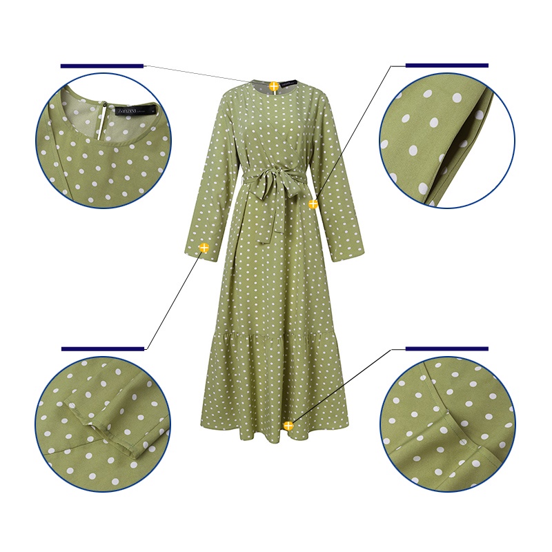 Đầm maxi ZANZEA tay dài nhiều tầng in họa tiết thời trang dành cho bạn nữ