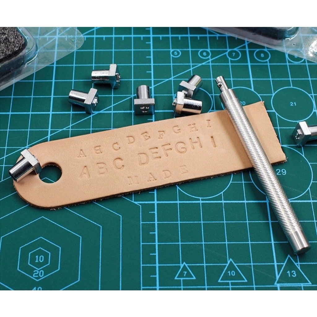 Bộ 36 Con Dấu In Chữ Cái Và Số Bằng Thép 3mm/6mm Dùng Làm Đồ Da DIY