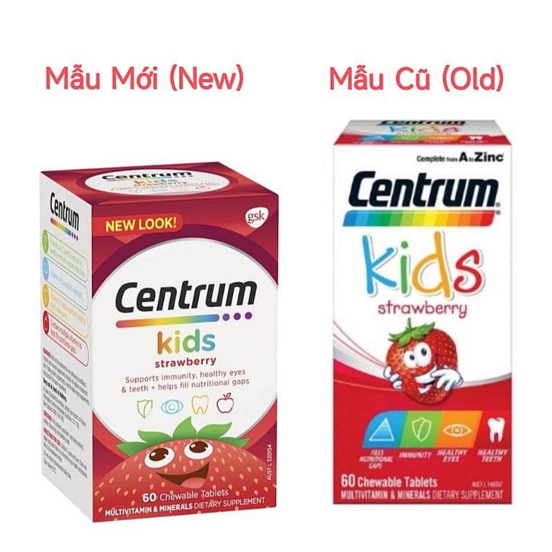 Vitamin tổng hợp Centrum Kids 60 viên Muti Vitamin cho bé từ 3 tuổi