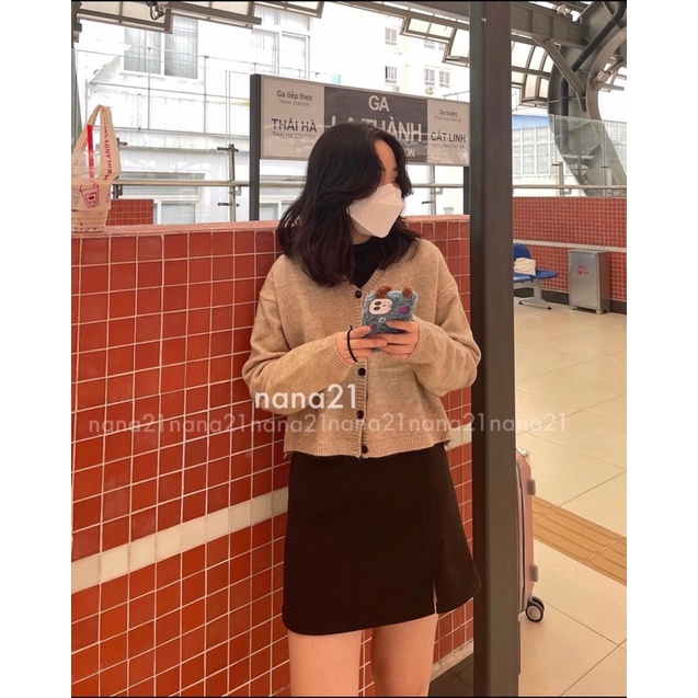 Áo khoác cardigan dài tay nữ dễ thương học sinh/ Áo len dài tay