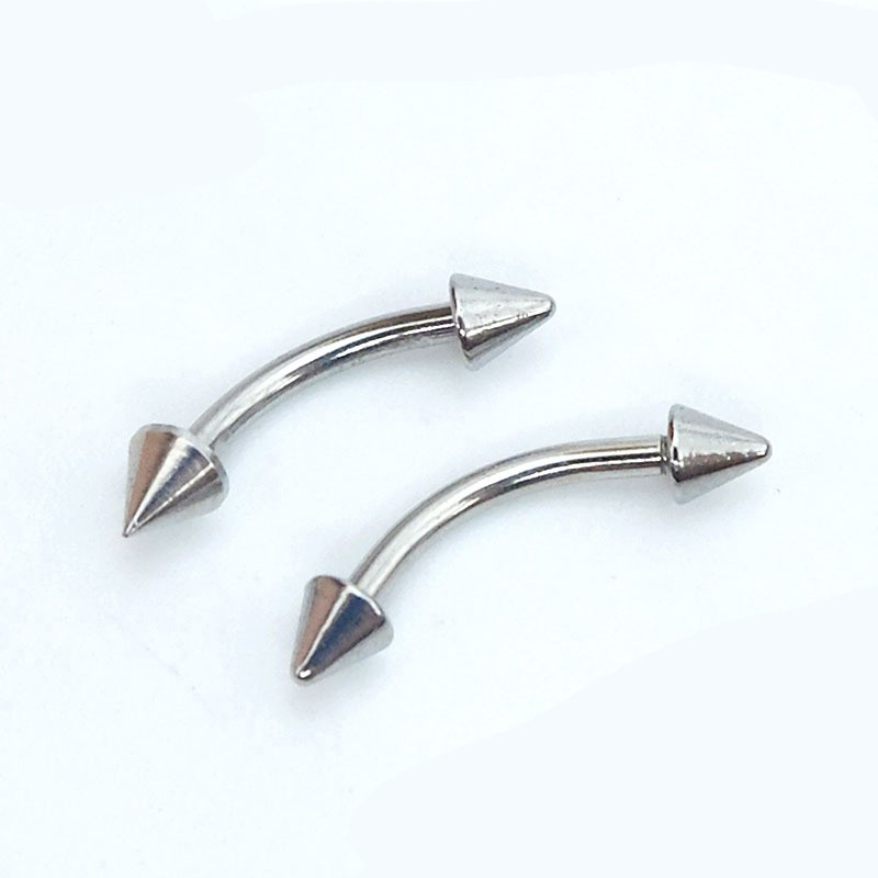 Khuyên xỏ mày titan màu bạc không gỉ - kiểu dáng cá tính