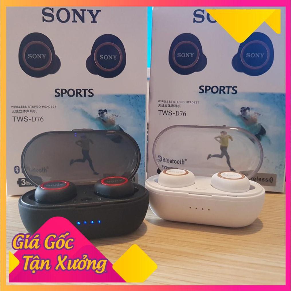 [FreeShip] TAI NGHE BLUETOOTH SONY | Tai Nghe Sony Tws D76 | Nghe Nhạc + Đàm Thoại 3 Tiếng | 23002