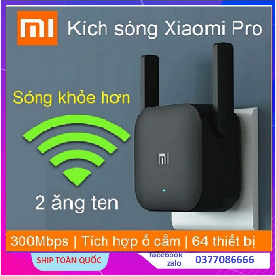 Kích sóng Xiaomi Mi Wifi Repeater Pro phiên bản mới 300 Mbps