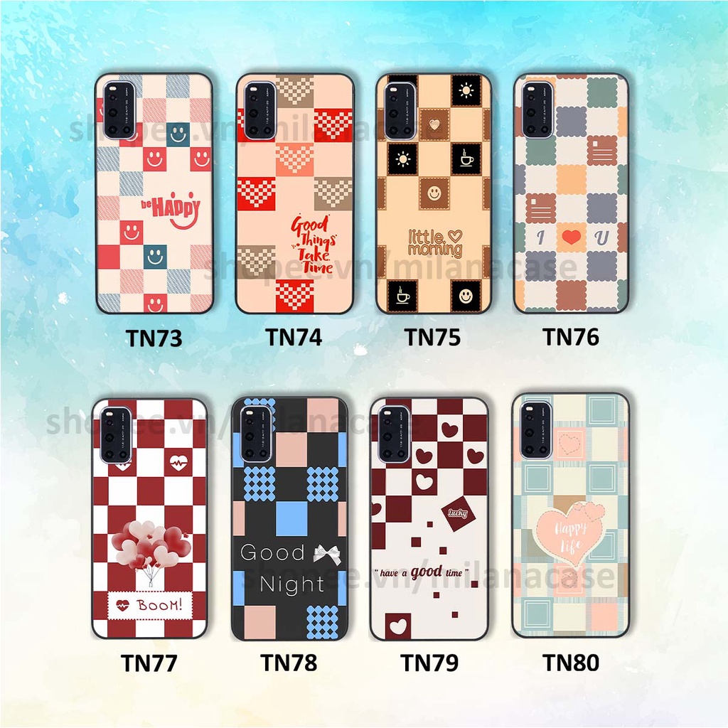 Ốp Vivo V19 caro họa tiết nhiều màu sắc siêu đẹp thời trang cá tính