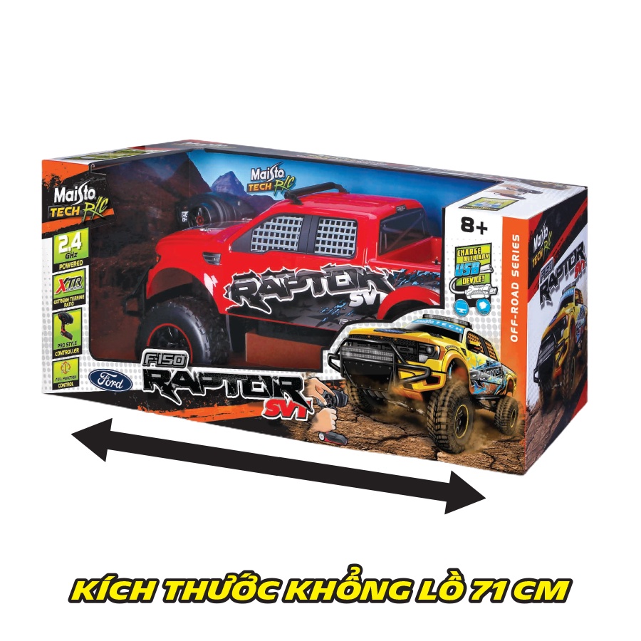 Đồ Chơi MAISTO Xe Điều Khiển Địa Hình Khổng Lồ 28&quot; Ford F150 Svt Raptor Màu Đỏ MT81601/RD