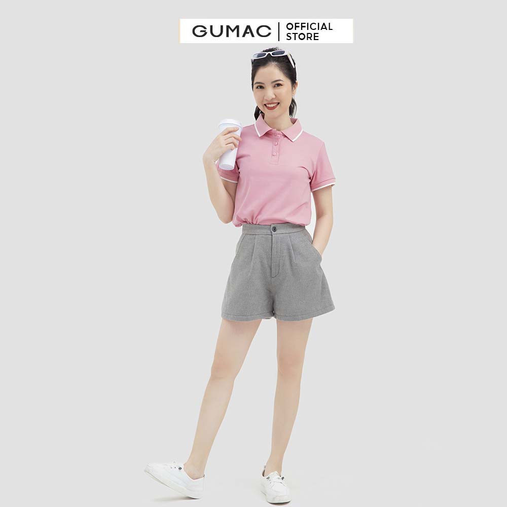 [Mã WABRGUM giảm 10% tối đa 30K đơn 99K] Áo thun polo nữ thời trang GUMAC có cổ đẹp thiết kế trơn cơ bản
