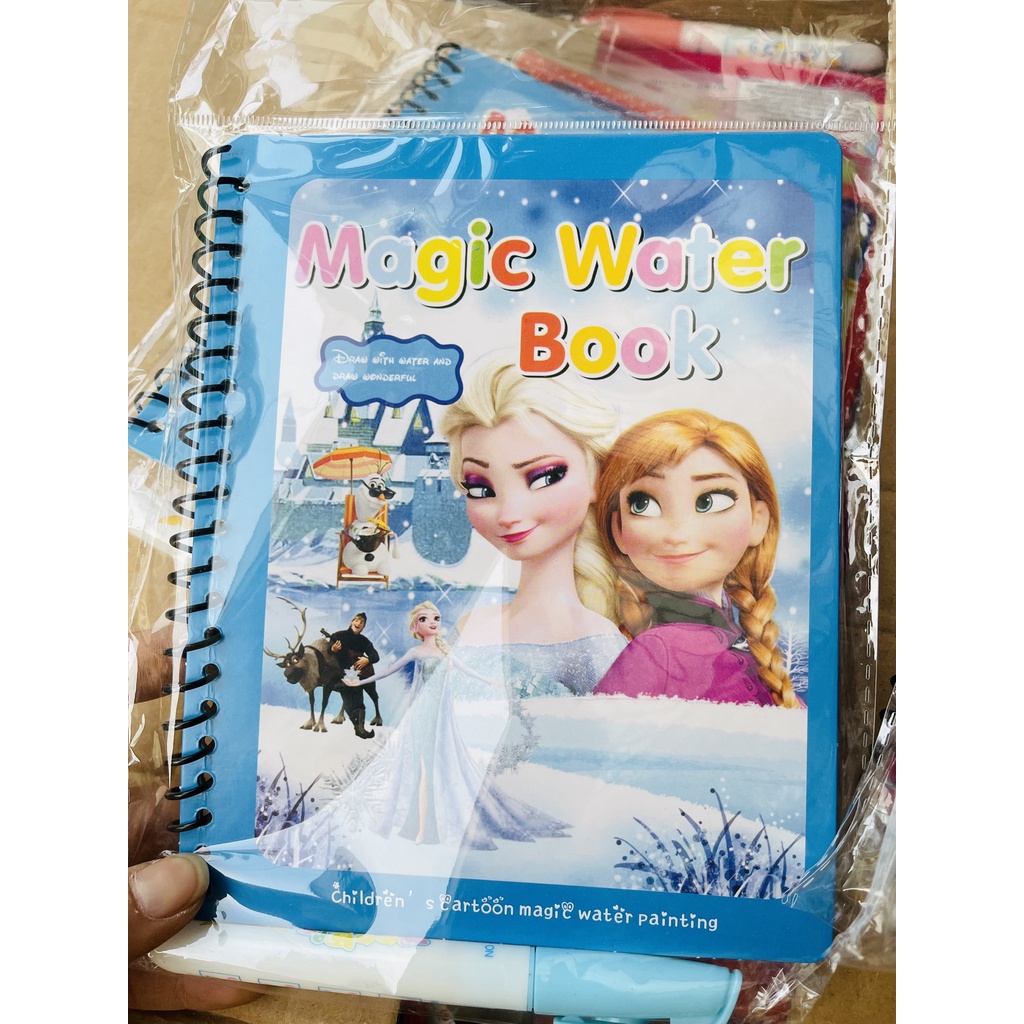 Đồ chơi magic book tô màu nước ma thuật, thần kỳ sử dụng nhiều lần, nhiều chủ đề cho bé