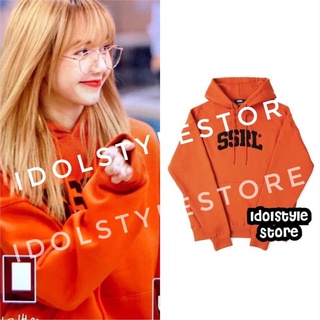 ( kem card) áo nỉ mũ hoodie cam Lisa BP