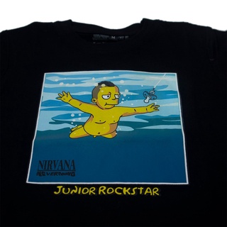 Áo Thun Đen In Hình Nirvana Nevermind Simpson Cá Tính Cho Bé