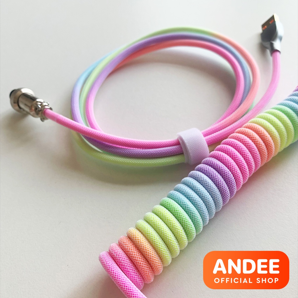 Dây cáp xoắn custom cable Type C nhiều màu cho bàn phím cơ